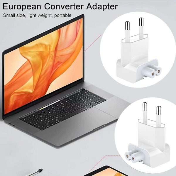EU-pistokevirtalähdeadapteri Kompakti Kevyt Pistoke Muuntaja iPadille MacBook-kannettavalle