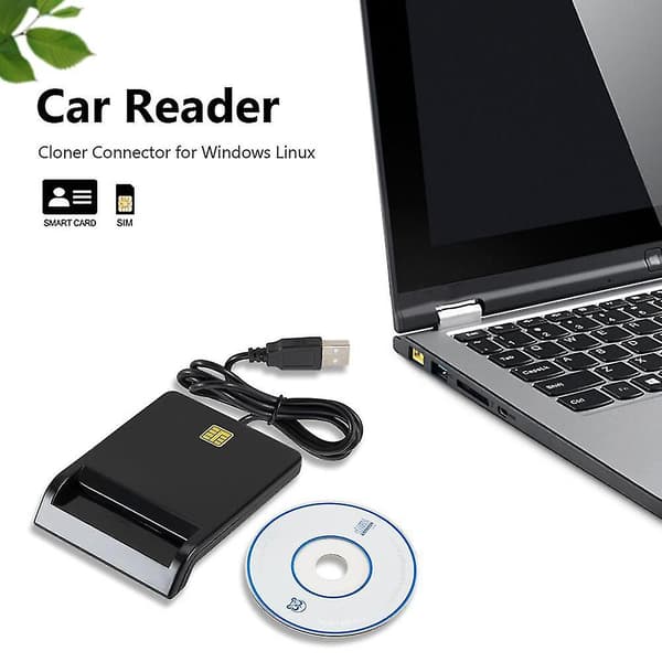 Usb 2.0 Smart Id Kortleser For Sd Atm Cac Tf Bankkort Simkortleser Usb-ccid Iso-kontakt For Windows Linux