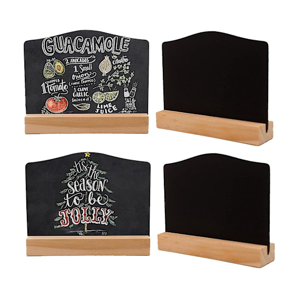 4 st Mini Chalkboard Skyltar för Krittavla, Mat Etiketter Meddelandetavla Skyltar för Fest Restaurang Bröllop
