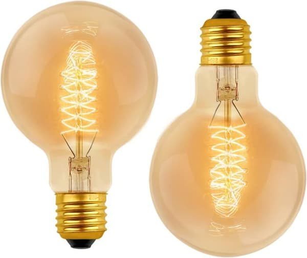 Vintage Glob G80 E27 Dimbar 60W Varmvit 2700K, 600lm, 2-pack