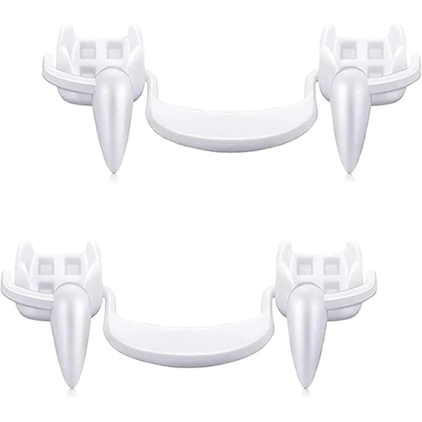 2 Pairs Vampire Teeth, Vampire Fangs, Retractable Vampire Fangs, Retractable Horrifying Vampire Fangs Teeth, Halloween Vampire teeth for Kids Adults H