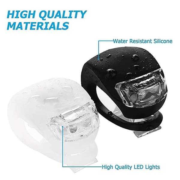 4-pack LED Silikoncykellampor Fram och Bak - Set med Klämma