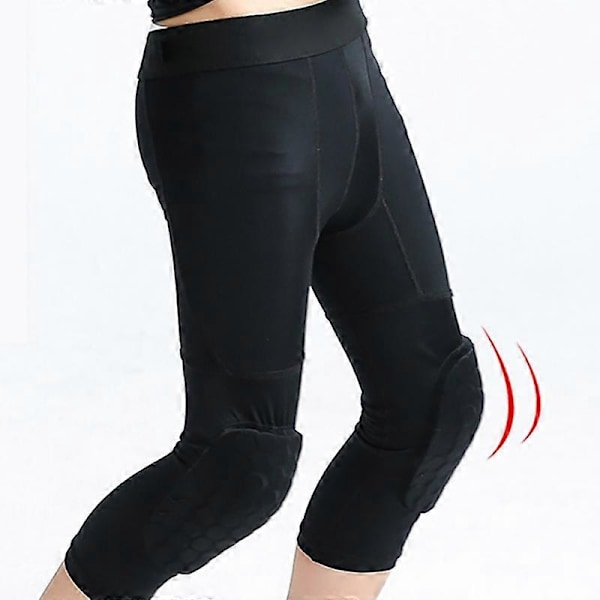 Barn Pojkar Vadderade Sporttights Basket Kompressionstights Atletiska Vadderade Tillbehör Kompressionstights Träningsleggings