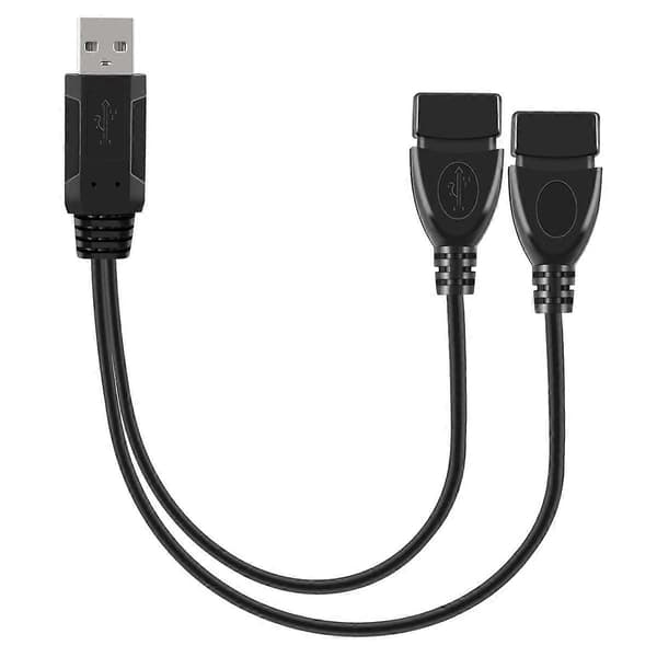 USB 2.0A Han til 2 Dobbelt USB Hun Jack Y Splitter Fordeler Adapter Kabel