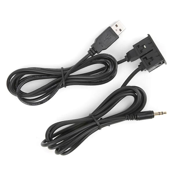 3,5 mm AUX forlængerkabeladapter planmonteret USB-port hovedtelefonstik panelmontering til bilbåd