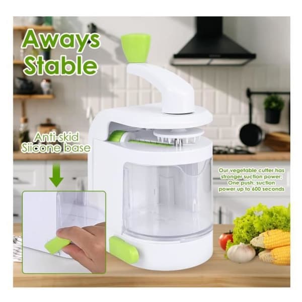 Grønnsakskutter - Multifunksjonell - 4-i-1 spiralizer - ABS-plast - Rustfritt stål - Sugekoppbase