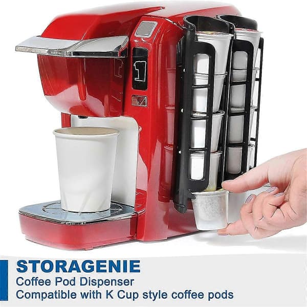 2 stk. Kaffekapselholder Sidemontering til K Cup Kapsler Dispenser til Enkelt- Kaffemaskiner Sort