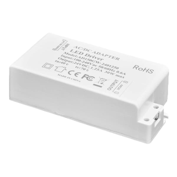 30W DC 24V 1.25A LED Driver Konstant Spenning Profesjonell LED Lys Transformator AC 100‑240V