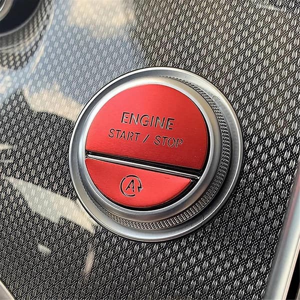 Bilsædeinteriør Motor Start Stop Nøgleknap Sticker til C E GLC-Klasse W206 W214 X254 2022-2024 Blå