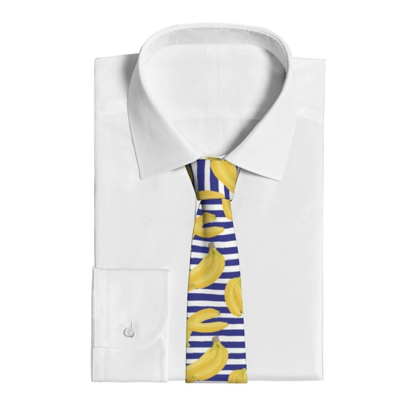 Banan på blå ränder mönster herr slips mode slips smala slipsar presenter för bröllop, brudgum, affärsfest