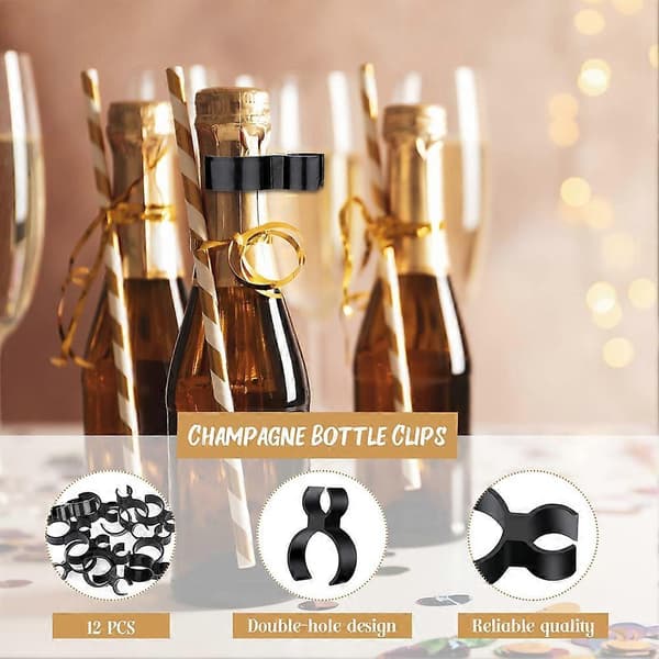 30 ST Champagneflask Glitter Enkelhållare Säkerhetsklämmor Flaskklämmor för Ljus Julpartyn