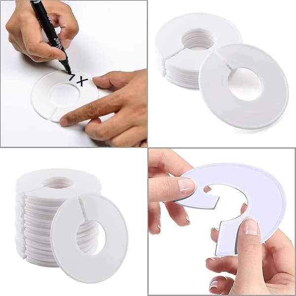 Tøjstangsdelere Runde 20 stk. Stangsdelere Hængere Separator, 11 cm - XC