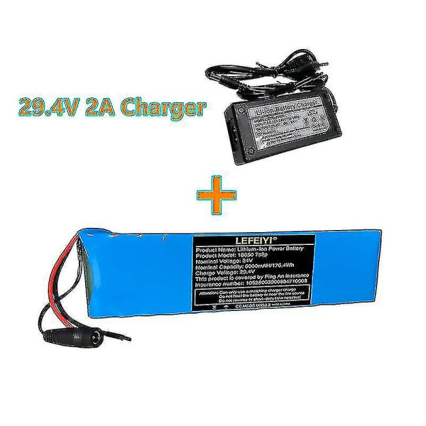 2024 24-29.4v 6ah 7s2p 18650 Li-ion uppladdningsbart batteripaket 29.4v 6000mah för elektrisk cykelkraftbalans Scooter