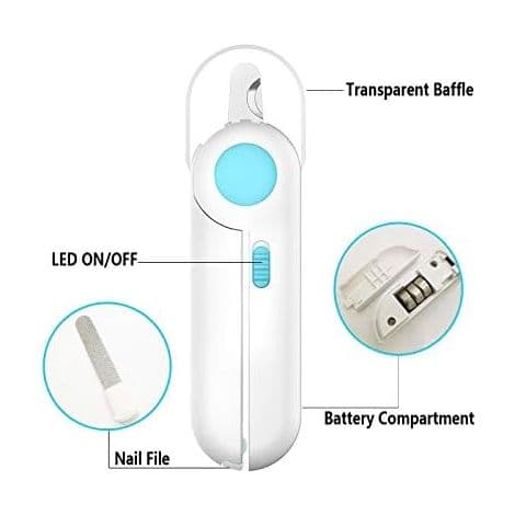 Professionel negleklipper til hunde og katte – Klinge i rustfrit stål – LED-lys til at se blodåren – Ergonomisk design