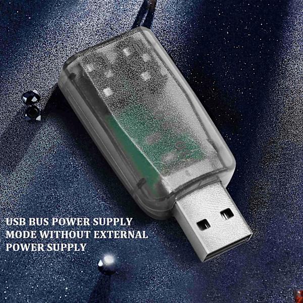 USB-liitäntä 3,5 mm:n mikrofonin ja kuulokkeiden liitäntään, stereokuulokkeet, 3D-äänikortti, äänensovitin PC:lle