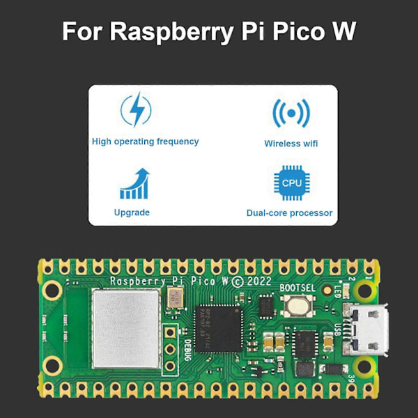 For Pico W Udviklingskort Udvidet Basispakke Trådløs WiFi RP2040 Mikrocontroller Udviklingskort