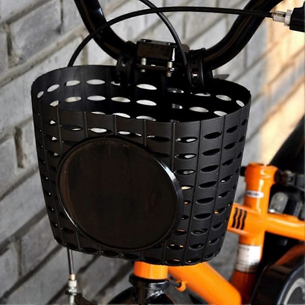 Barncykelkorg, Barn Plast Främre Styre Cykelkorg för Förvaring, Svart