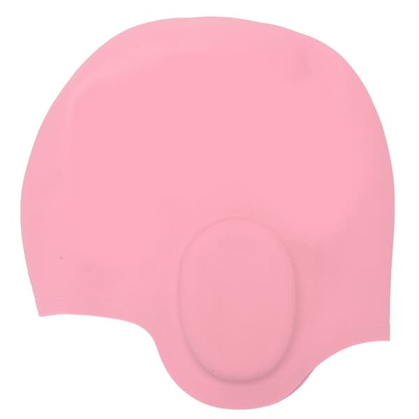 Høj Elastisk 3D Høreværn Silikone Badehætte til Børn - Pink (Kort/Langt Hår)