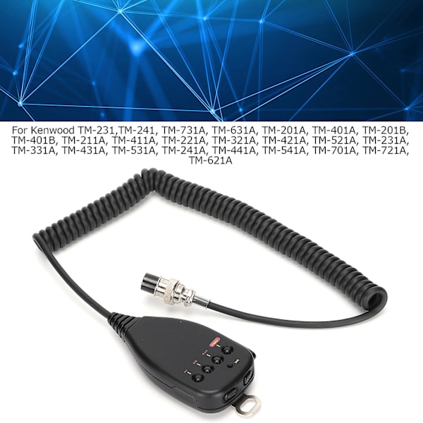 Kenwood 8-stifts fjärrmikrofon för TM-231/241/731A-radioapparater med digitala tangenter och handhållna högtalare