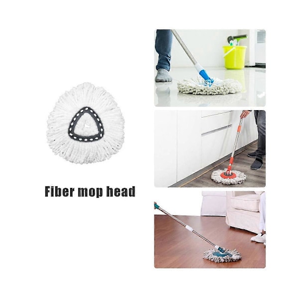 För O- Vridbar Triangulär Mopp Mikrofiber Rengöringsmopp Duk Ersättningstillbehör
