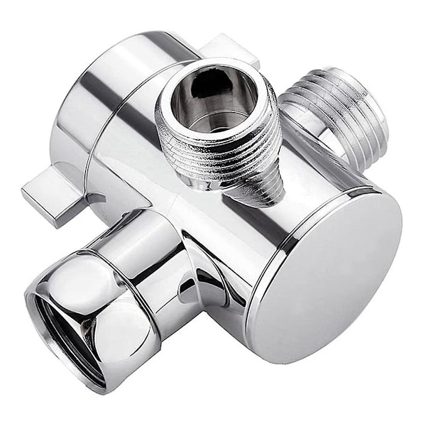 ABS Krom 3-vägs Avledningsventil Slangkoppling T-formad Adapter Anslutning för Vinkelventil Slang Bad Dusch A