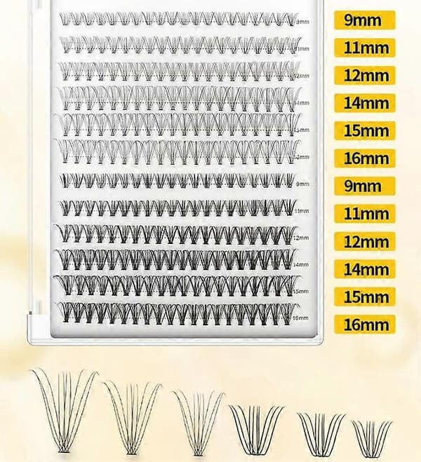 Yksittäiset tekoripset - Set luonnollinen volyymiripsi - 40kpl Musta