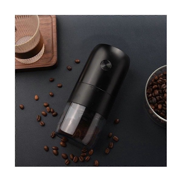 Kaffekvarn USB Laddningsbar Kaffebönkvarn med Avtagbar Skål, Kaffebönkvarn med Br