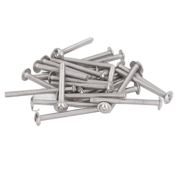 50 stk. Flensede Knapphodeskruer A2?70 Rustfritt Stål Knapphoder Socket Caps Bolter Kit M4x50mm