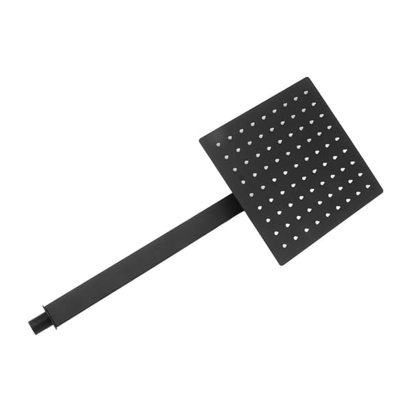 Square Wall Mounted Rain Shower Head Kit with Single Handle and Waterfall Spray, Black, for Bathroom