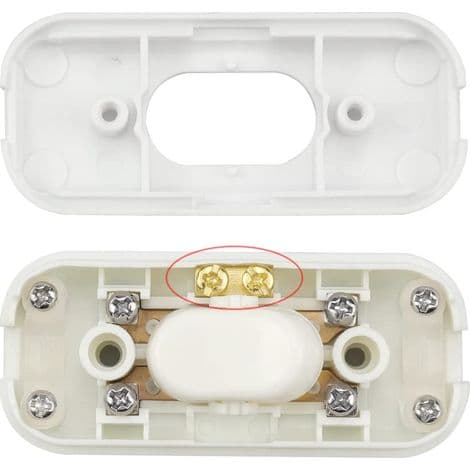 2 stk. dobbeltpolet vippebryter 6A 250V vippebryter dimmer/lysbryter, hvit