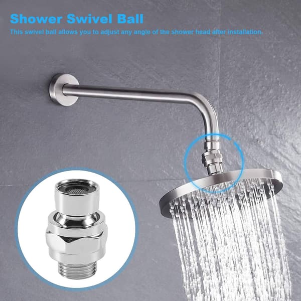 Messingformet kromkugleled showerarmhoved vinkeljusterbar drejelig adapter