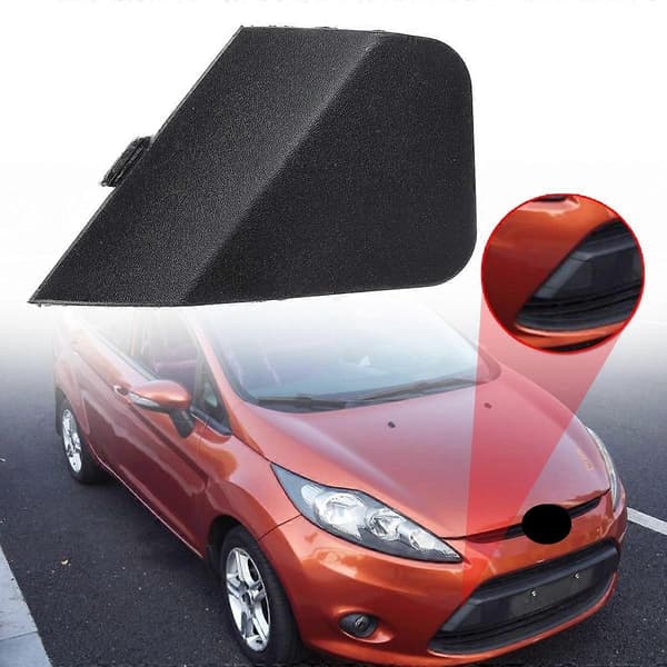 Bil Auto Front Støtfanger Slepe Slepeøyekrok Dekselhette for Fiesta MK7 2008-2016 8A6117A989AB Svart Plast