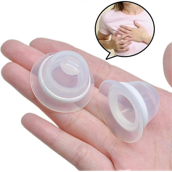 Niplette 4-pack osynliga sugkoppar för platta och inverterade bröstvårtor - Tillverkad av silikon av livsmedelskvalitet - 100% silikon (bröstvårtslås med portabelt fodral)