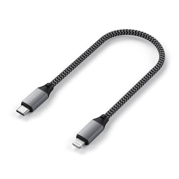 USB-C til Lightning Kabel - 25CM, Grå