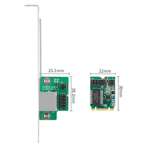 PCI-Express Gigabit Ethernet-adapter M2 NGFF nätverkskort M.2 (KYE-M/B) till RJ45-gränssnitt 1000M Wir