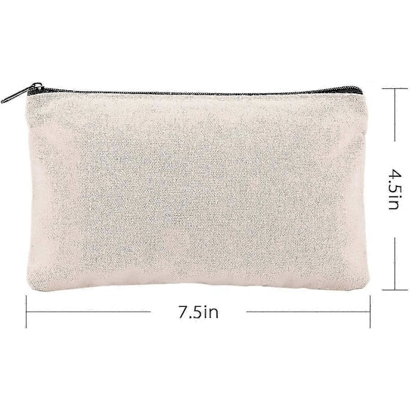 10 Pak Blanke DIY Håndværkstaske Canvas Penneblyantsæske - Bomuldscanvas Faktura Pengetaske Makeuptaske