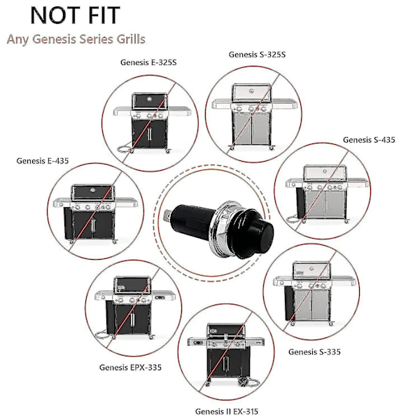 Udskiftning til Weber Tændingstrykknap/kontakt, Passer til Weber Spirit E/s-210 220 310 315 320 330 Gasgrill, 7642 7643 Delvis Udskiftning