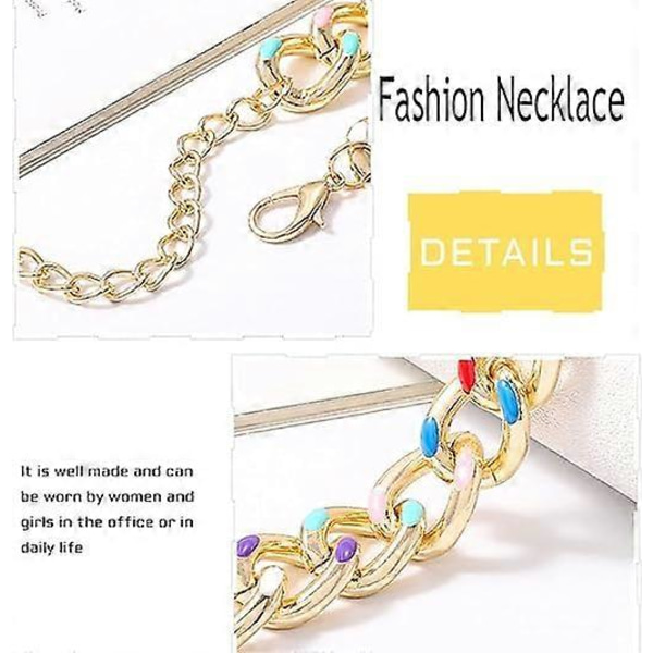 Boho Choker Halskjede Gull Kubansk Lenke Halskjeder Kjede Mote Smykker for Kvinner og Jenter