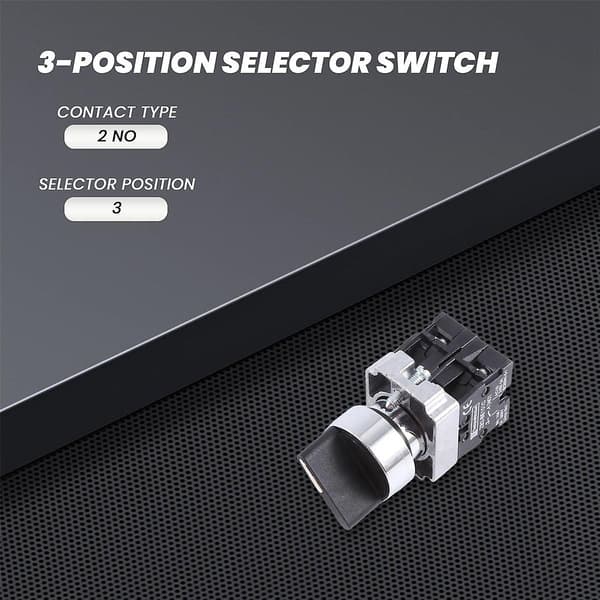 22mm Latching 2 NO 3-Position Rotary Selector Select Switch ZB2-BE101C Svart