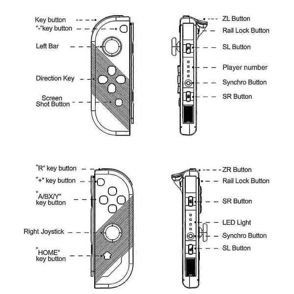Joy Pad-kontroll L/R Gamepad för Switch Ersättningsgamepad