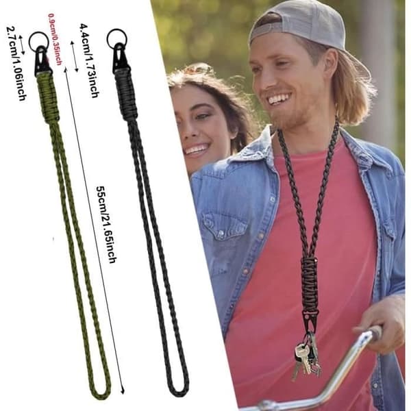 Nyckelring - Ej specificerad - 2 st - Nackrem - Karbinhake - Slitstark Nylon