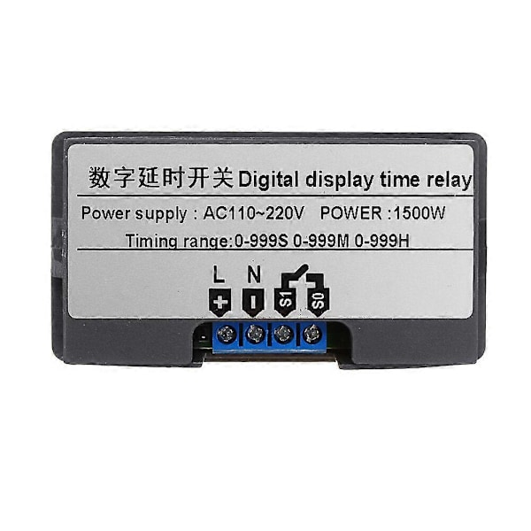 AC110V-220V Digital Display Tidsrelä Automationsfördröjning Timer Kontrollbrytare Relämodul