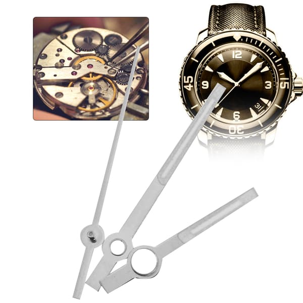 Men's Watch Hour, Minute, and Second Hands Suitable for ETA2834 Movement Silver