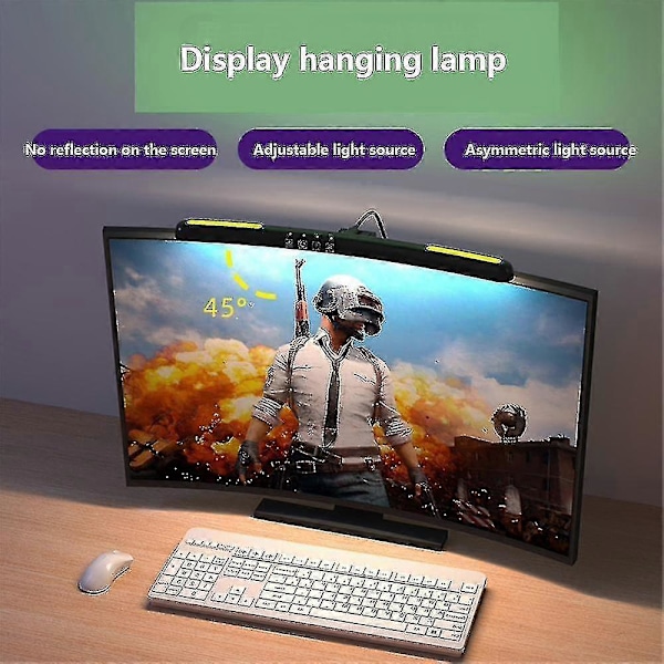 Buekskransskærmslampe til Laptop - Ingen Flimmer, Øjenvenlig, Farverig