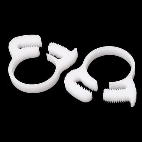 Slangklämma 21.5mm-23.5mm Dubbel Spärrfäste Vit Plast 4 st