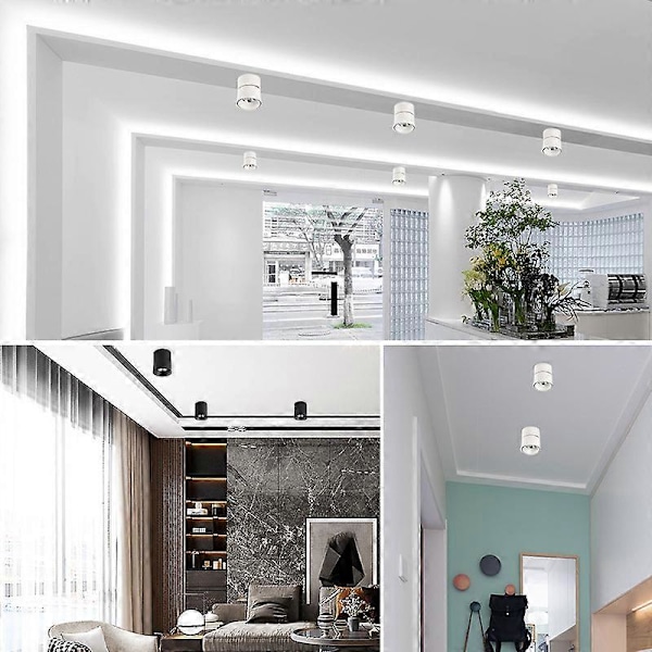 3000K Varmt Hvid LED Loftlampe: Sort Spotlight til Accentbelysning