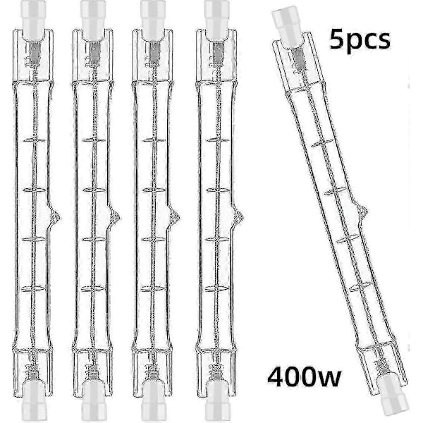 5 stk. R7s 118mm 400w Halogenlampe Pennelyspære Dimbar AC 220-240V 7500lm J118 Lineær Halogen Spotlight