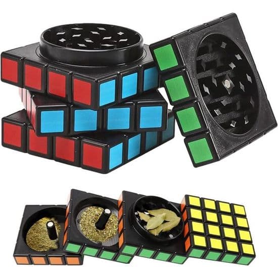 Grinder - Magic - 4 dele - Sort - 58 x 58 mm - Fint pulver