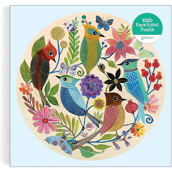 Galison Circle of Avian Friends Round Jigsaw Puzzle (1000 Pieces)