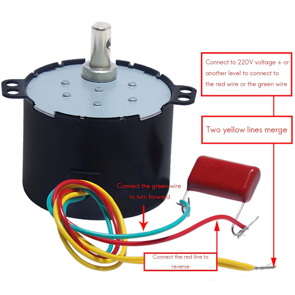 50KTYZ Permanentmagnet Synkronmotor CW/CCW Lavhastighed Højmoment Motor AC 220V 6-10W Miniatur